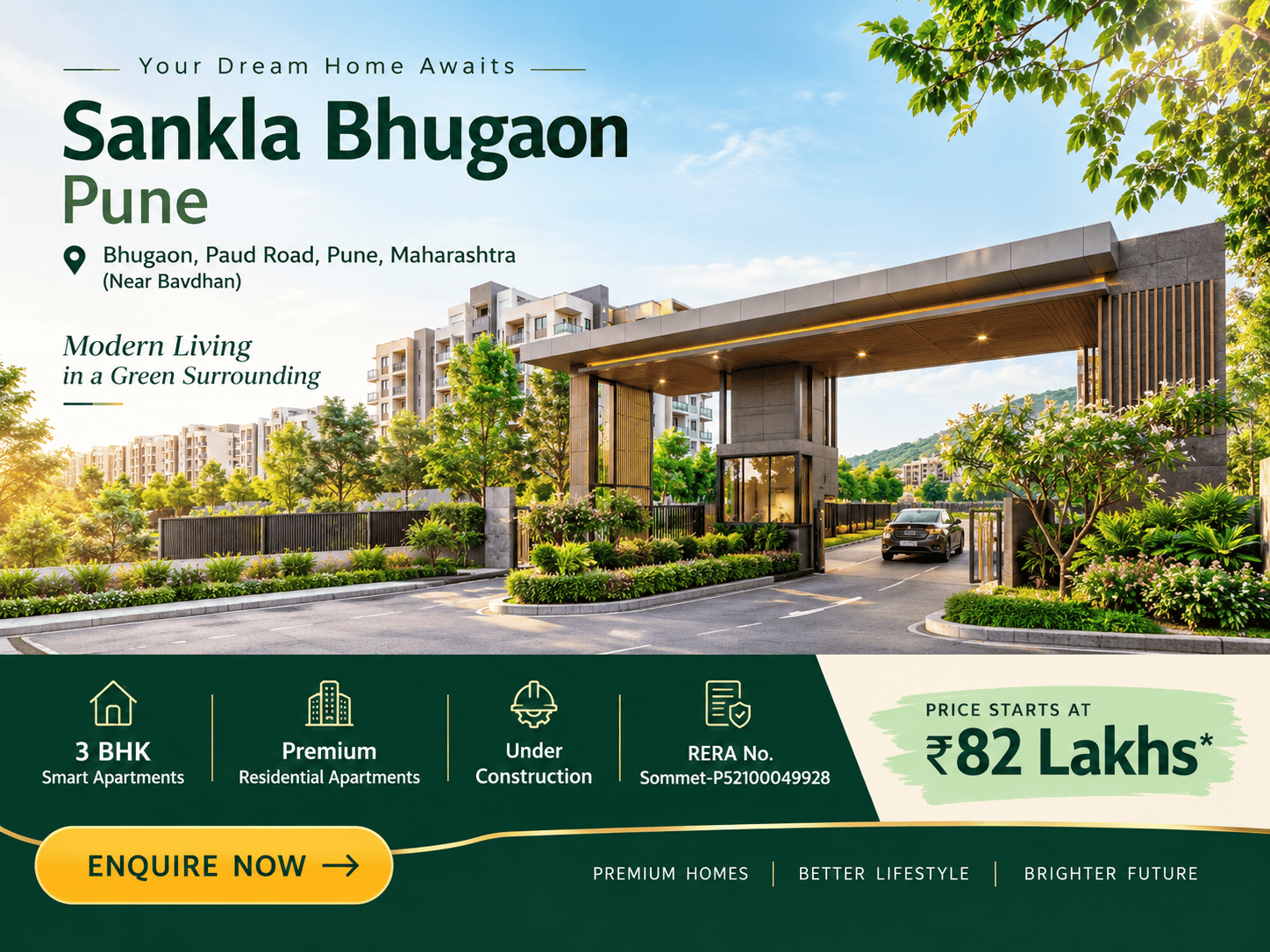 Sankla Bhugaon Pune - Premium 3 BHK Apartments Near Paud Road