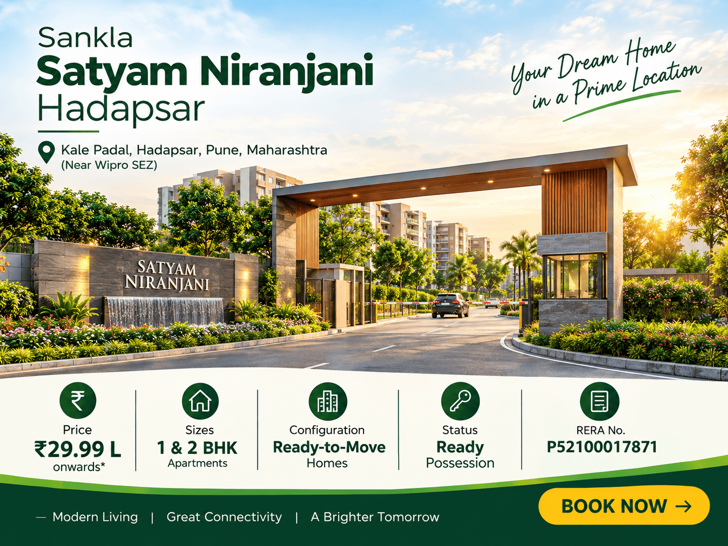 Sankla Satyam Niranjani Hadapsar - Ready 1 & 2 BHK Apartments Pune