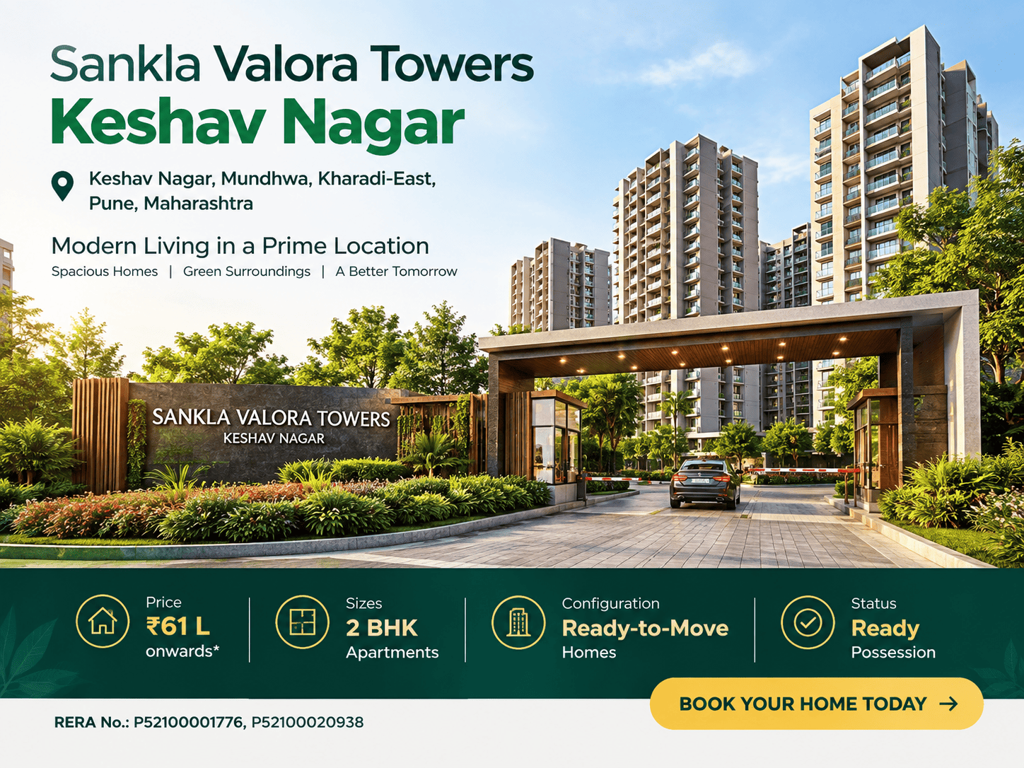 Sankla Valora Towers Keshav Nagar - Ready 2 BHK Apartments Pune